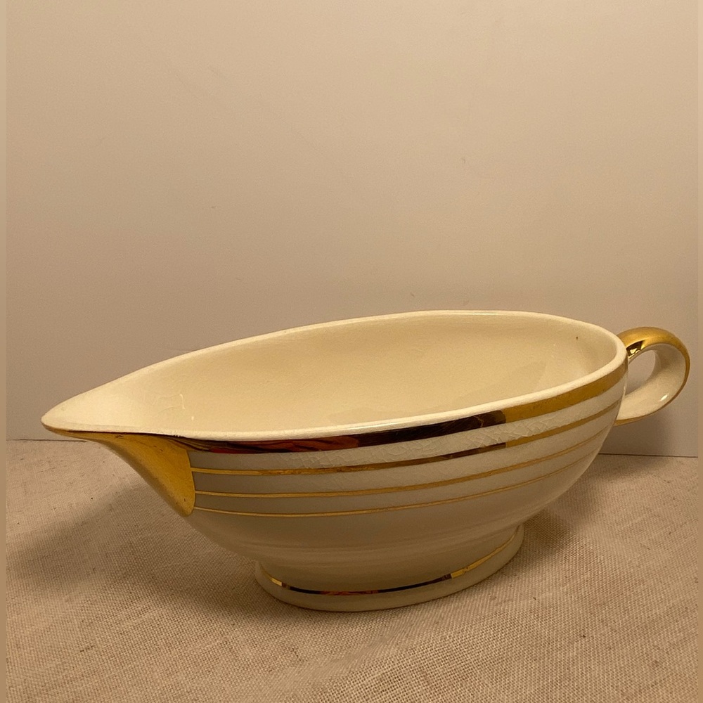 Vintage Gravy Boat Salem Etude China Co 23 karat Gold trim MCM